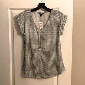 Express, short sleeve, size small, light green with polka dots, with tags